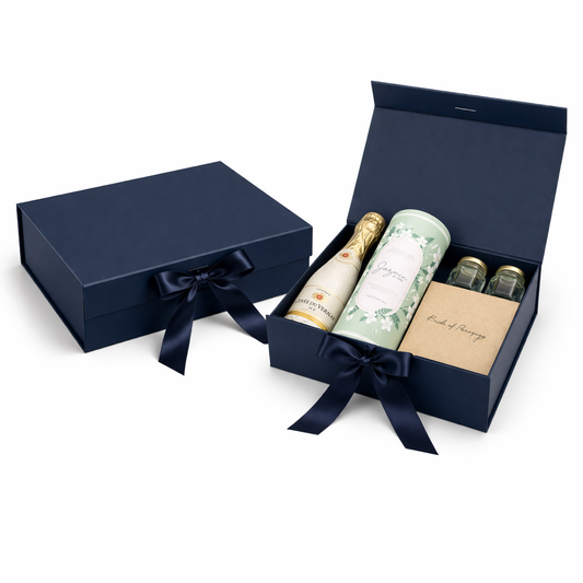 Caja Premium 29x22x10.5cm Blu Navy Desplegable