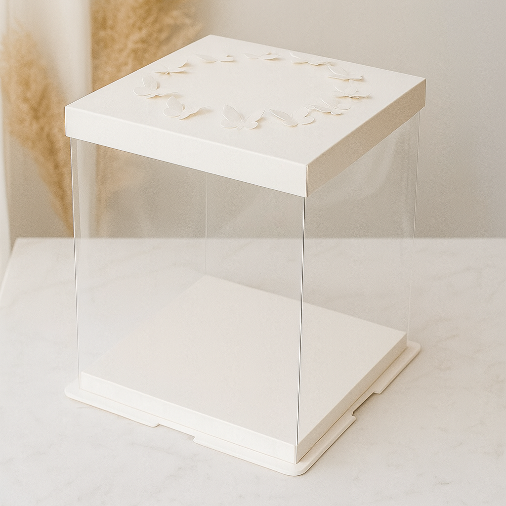 Caja 30x30x23.5cm Mariposa Transparente