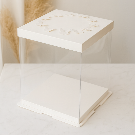 Caja 30x30x23.5cm Mariposa Transparente