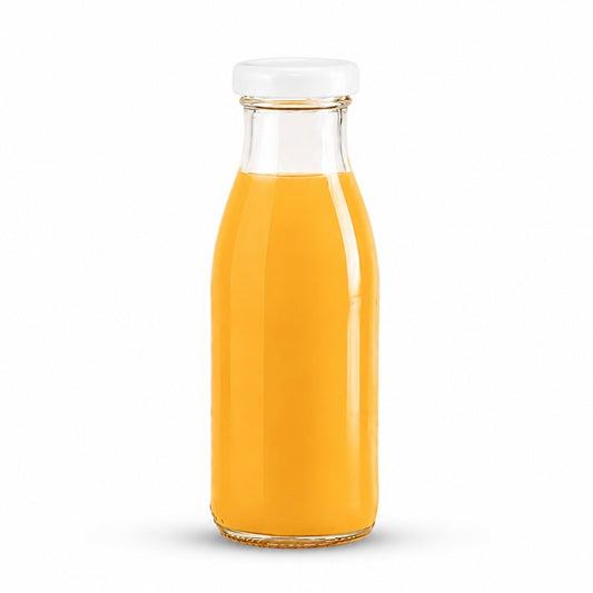 BOTELLA DE VIDRIO TAPA BLANCA 250ML
