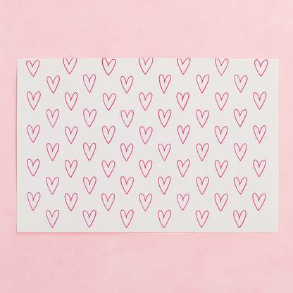 Papel Manteca Corazones Fucsia 27x40cm (contiene 25 hojas)  - COD 640426