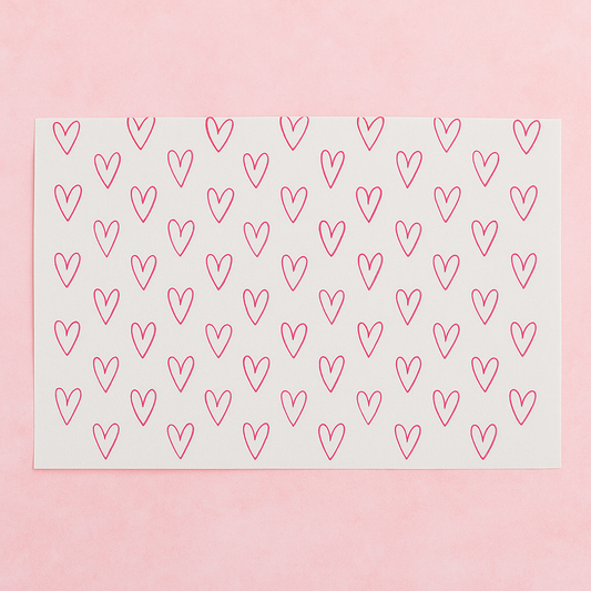 Papel Manteca Corazones Fucsia 27x40cm (contiene 25 hojas)  - COD 640426