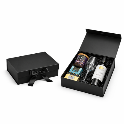 Caja Premium 31.5x26x9cm Negro Despegable