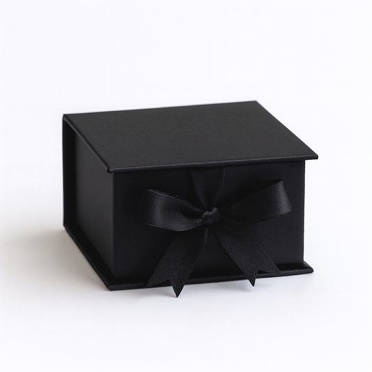 Caja Premium 10x10x5cm Negro- Tipo Libro
