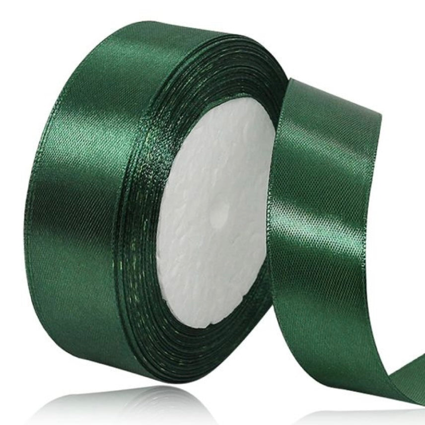 Cinta raso 22mm x 20 metros - verde musgo