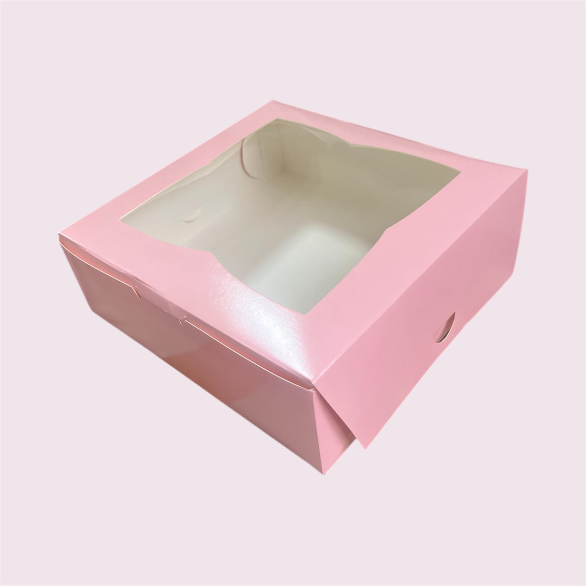 Caja 22x22x7cm rosa con visor - 641360
