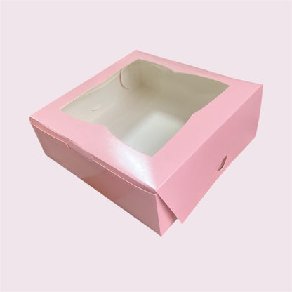Caja 22x22x7cm rosa con visor - 641360