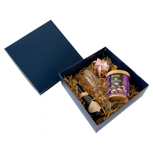 Caja 25x25x10cm Doble Pared Azul Marino