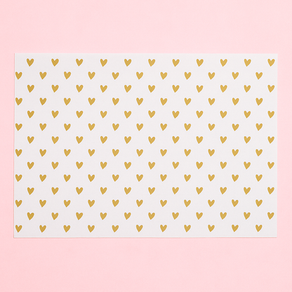 Papel Manteca Mini Corazones Dorado - 27x40cm (contiene 25 hojas)
