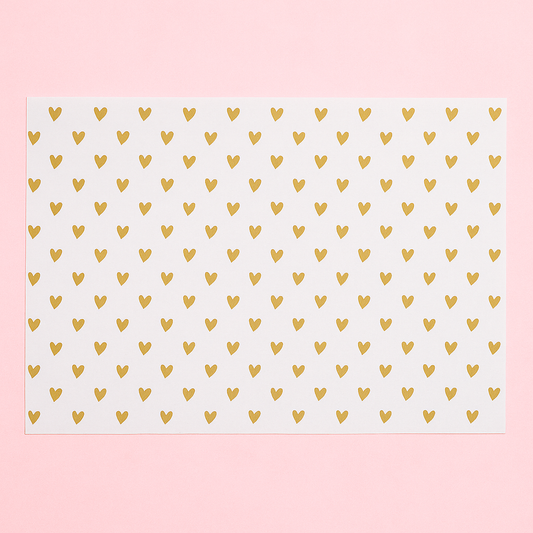 Papel Manteca Mini Corazones Dorado - 27x40cm (contiene 25 hojas)
