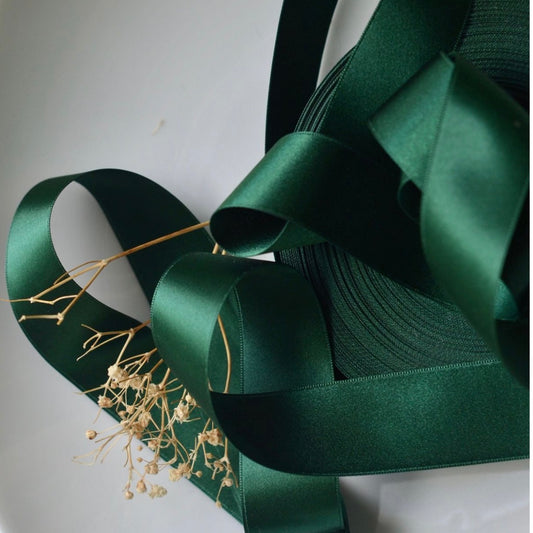 CINTA RASO 1.5CM X 20 METROS - VERDE OSCURO