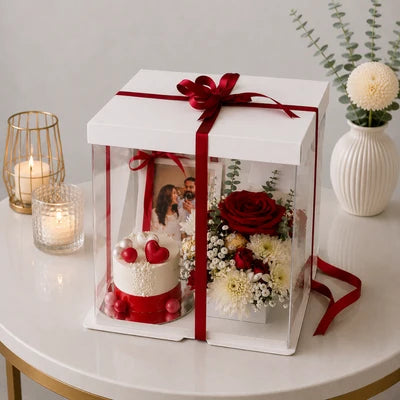 Caja Transparente 30x30x25 cm - Tapa Blanca