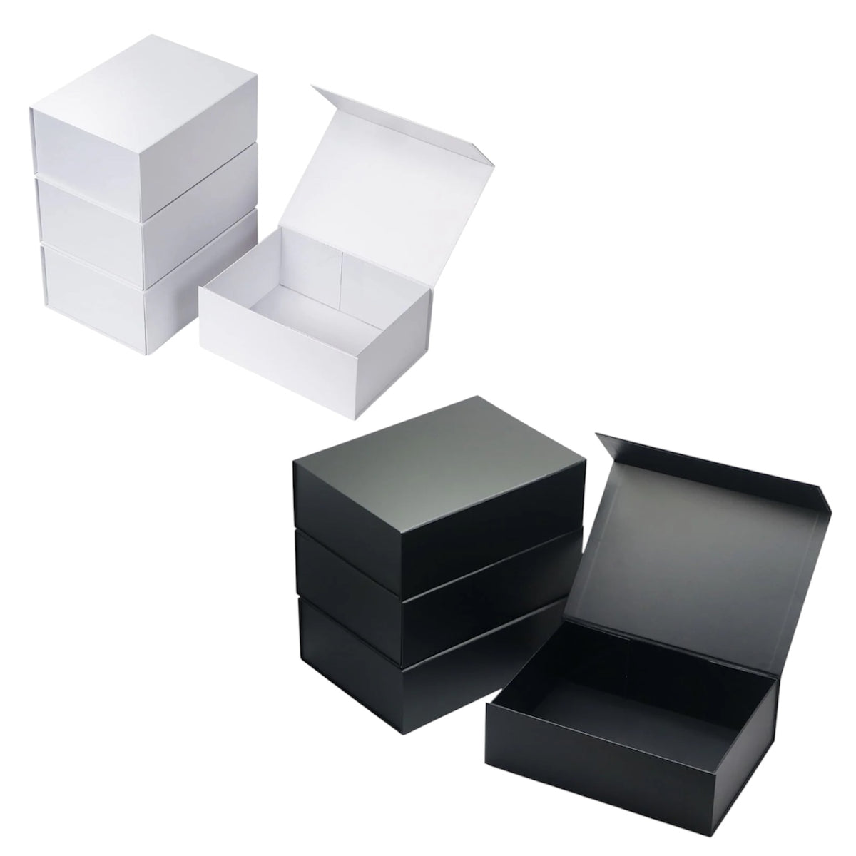 Caja Premium 29x22x12cm Negro Imantada Desplegable