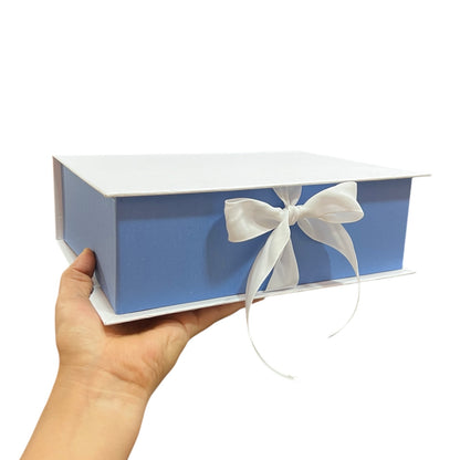Caja Premium 23x17x7cm Tipo Libro  Bi Color con cinta frontal - (unidad)