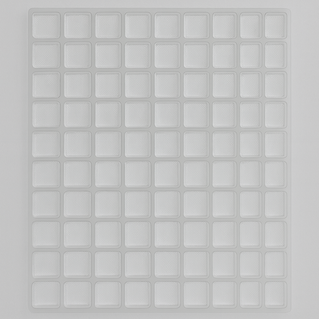 BLISTER 2.9X2.9CM CON 100 CAVIDADES TRANSPARENTE - COD 1139