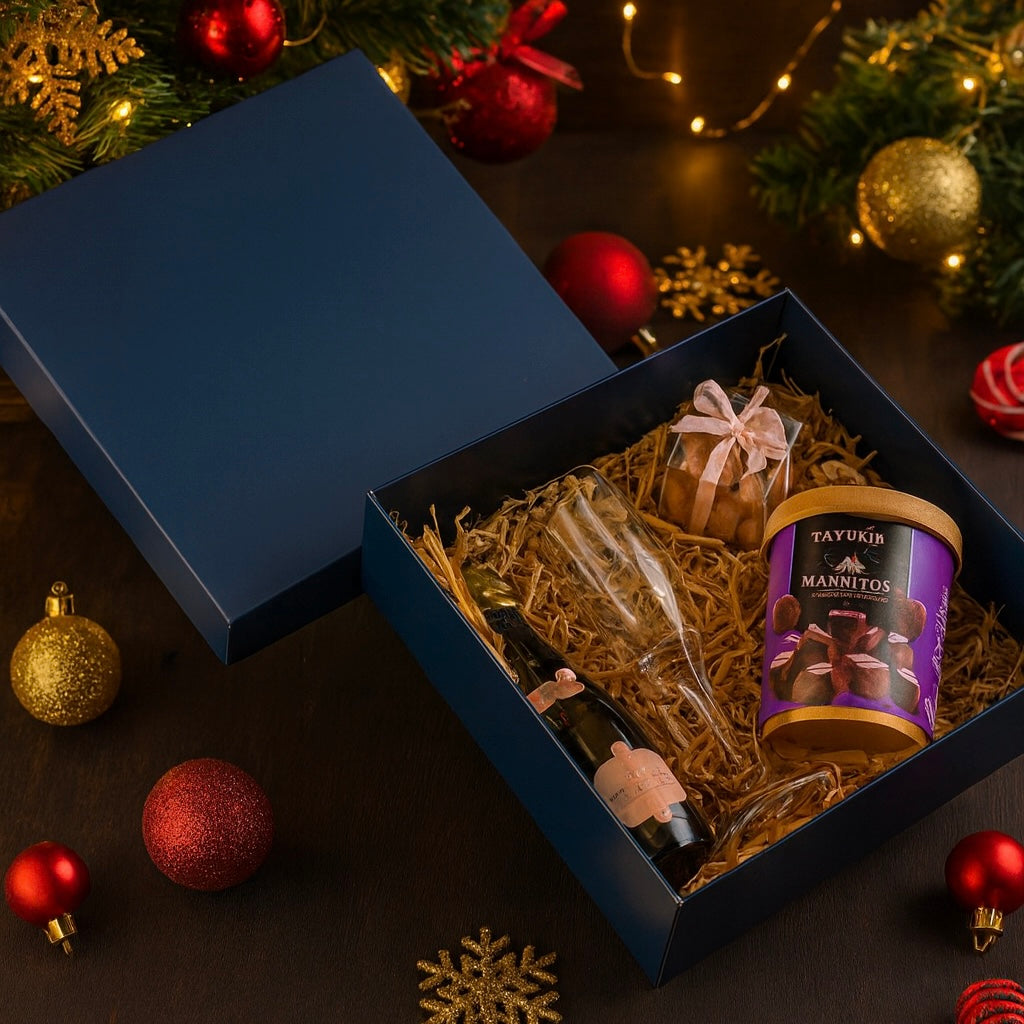 Caja 25x25x10cm Doble Pared Azul Marino - COD 642195