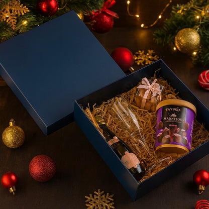 Caja 25x25x10cm Doble Pared Azul Marino - COD 642195