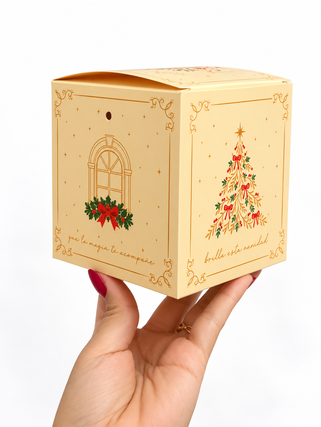 Caja 9.5x9.5x9.5cm Vela Navidad