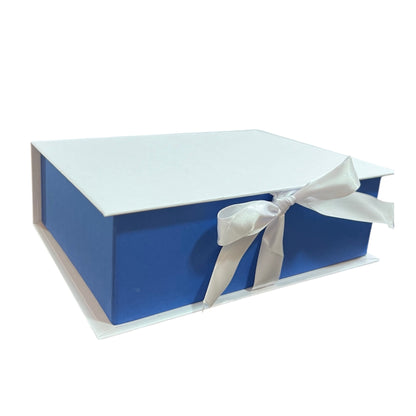 Caja Premium 23x17x7cm Tipo Libro  Bi Color con cinta frontal - (unidad)