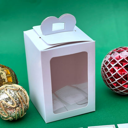 Caja para pan dulce 250 gr. con visor 10x10x14.5cm - 640823