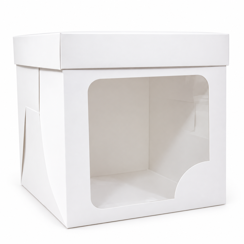 CAJA 25x25x28cm CON VISOR IDEAL PARA TORTA ALTA - 642466