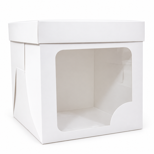 CAJA 25x25x28cm CON VISOR IDEAL PARA TORTA ALTA - 642466