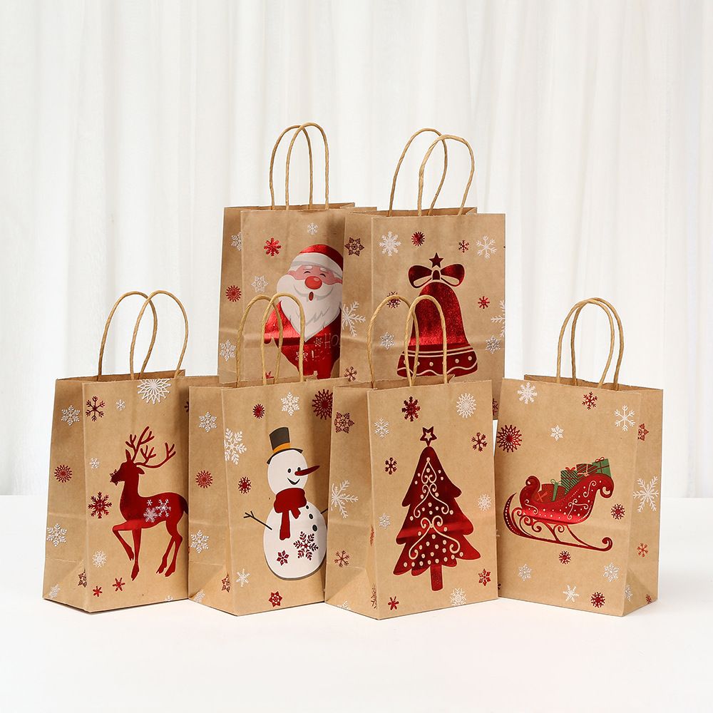 Bolsa Papel Kraft Navidad 21x11x27cm.