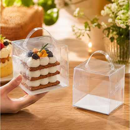 Caja 8x8x8cm transparente c/ Manija (PAQUETE X 10 UND)