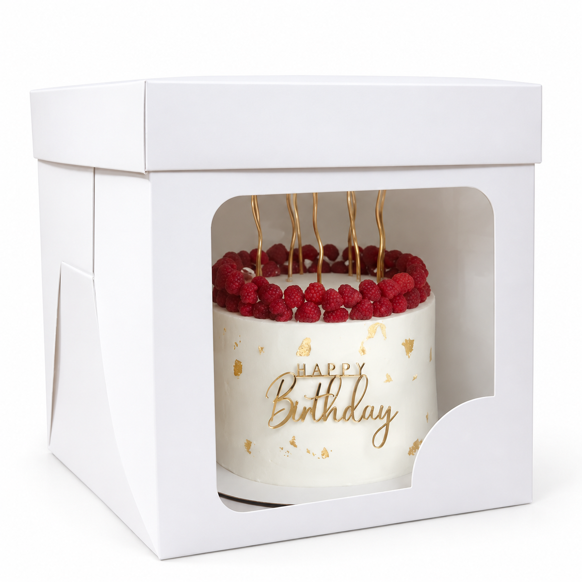 CAJA 25x25x28cm CON VISOR IDEAL PARA TORTA ALTA - 642466