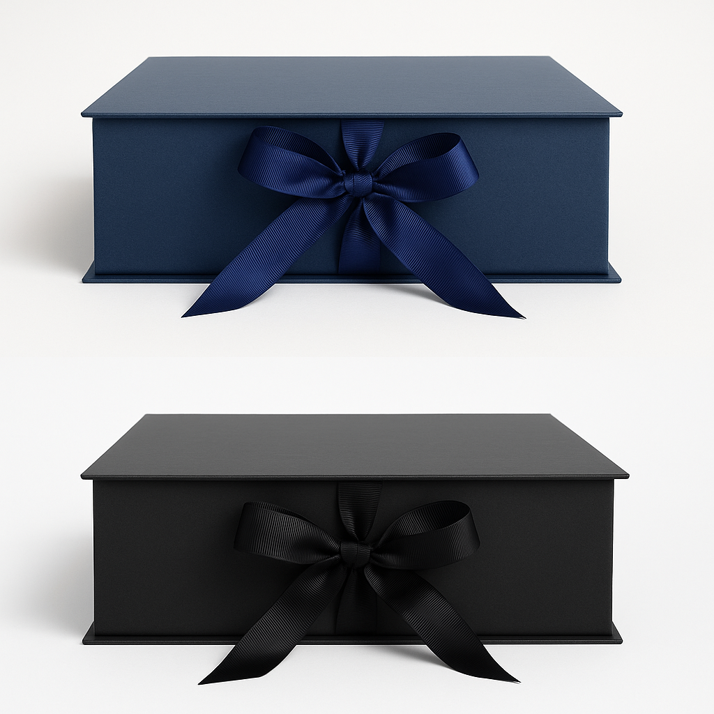 Caja Premium 33x33x10cm Tipo Libro con cinta frontal (unidad)