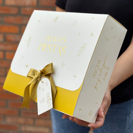 Caja Lazo 27x24x8.5cm Dorado - COD 642270