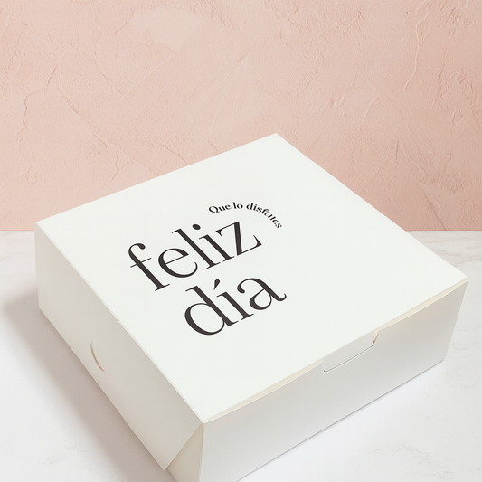Caja 22x22x7cm - Feliz día Blanco