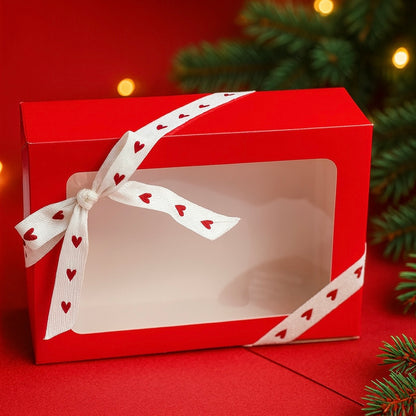 Caja 23x17x7cm Rojo con visor - 640871