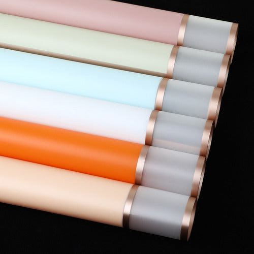 Papel Coreano con borde transparente y dorado - Impermeable 58x58cm - (Paq de 20 unidades)