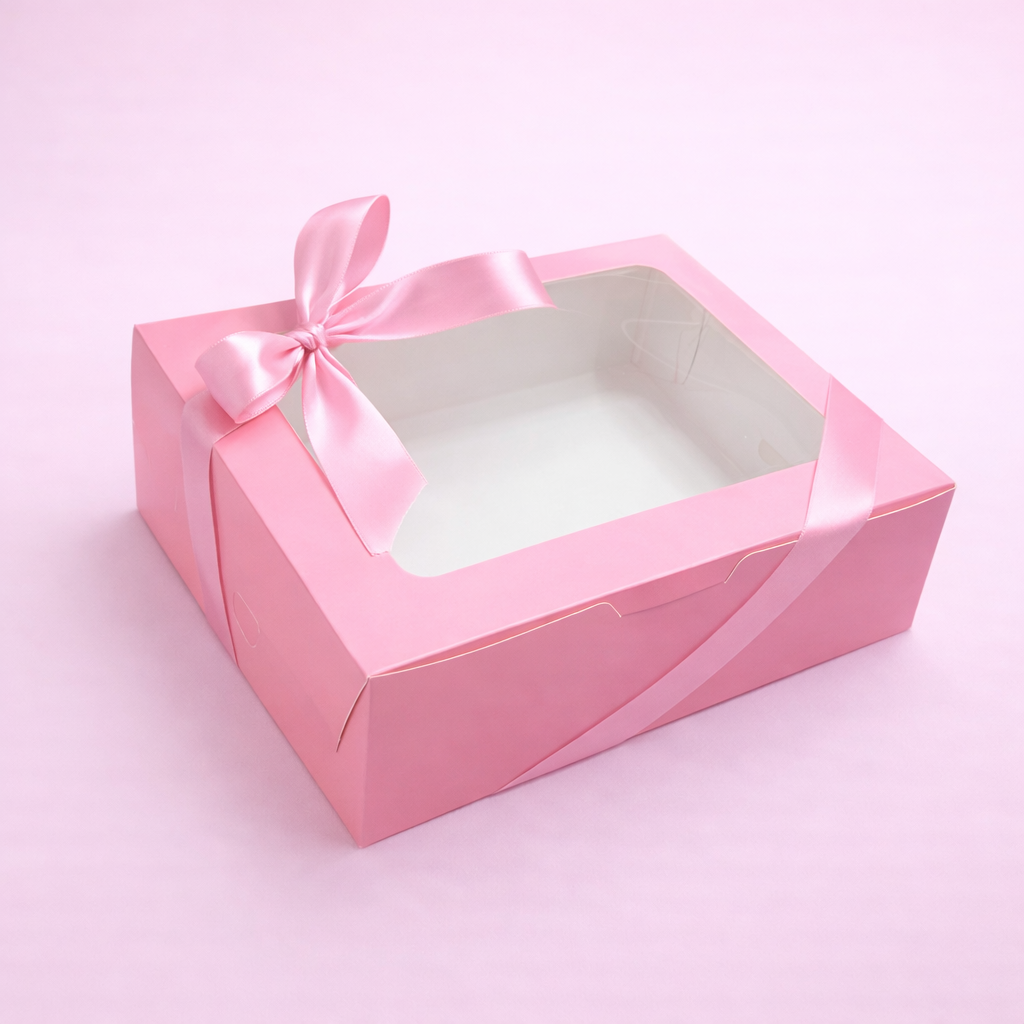 Caja 23x17x7cm Rosa con visor - MOM1V.1 – JYRPACK