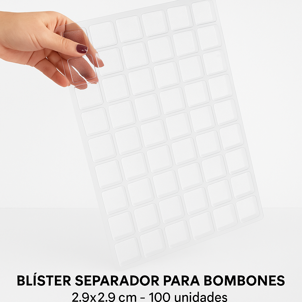 BLISTER 2.9X2.9CM CON 100 CAVIDADES TRANSPARENTE - COD 1139