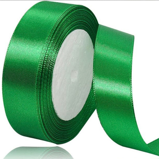 cinta raso 22mm x 20 metros - verde