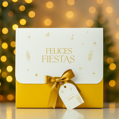 Caja Lazo 27x24x8.5cm Dorado - COD 642270