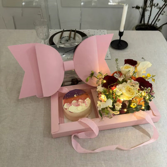Caja 42x22x16.5cm Pink Box Bandeja c/ Moño