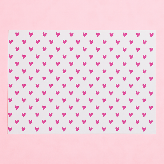 Papel Manteca Mini corazón Fucsia 27x40cm (contiene 25 hojas) - COD 641410