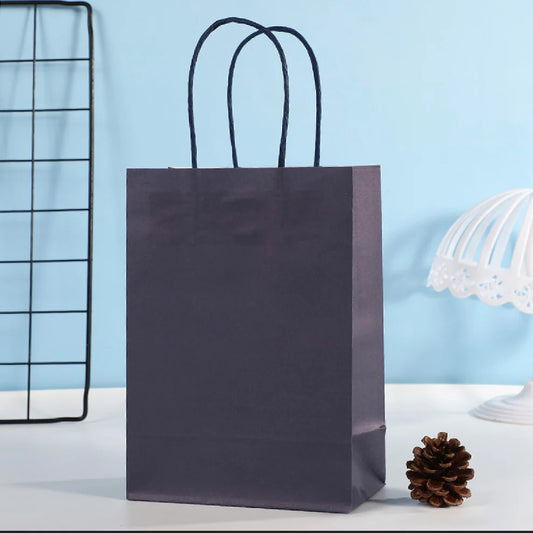 Bolsa en Papel Kraft Azul Marino - 15x8x21 cm