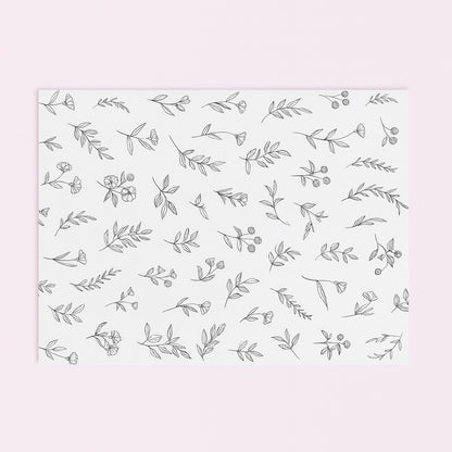 Papel Manteca Flores Negro 27x40cm (contiene 25 hojas) - COD 640428