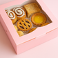 Caja 22x22x7cm rosa c/ visor