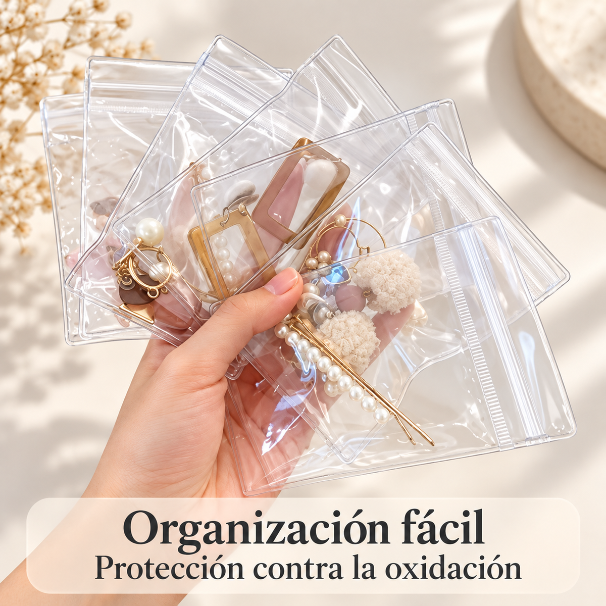Bolsitas transparentes con cierre para joyas – 10.5X11CM (CONT. 20 UND)