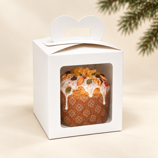 Caja para pan dulce 1KG con visor 17X17X20CM - 640638