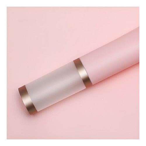 Papel Coreano con borde transparente y dorado ROSA - 58x58cm - (Paq de 20 und)