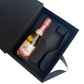 Caja Premium Tipo Libro c/ Divisoria estándar para champagne + copa