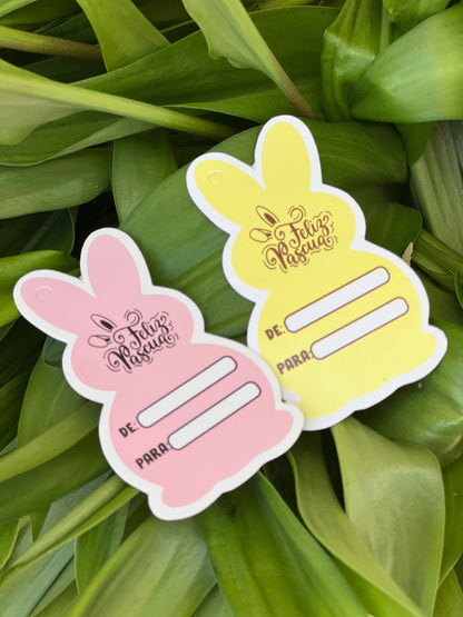 Tags p/ Huevo de Pascua Amarillo - Pack x 10 unidades