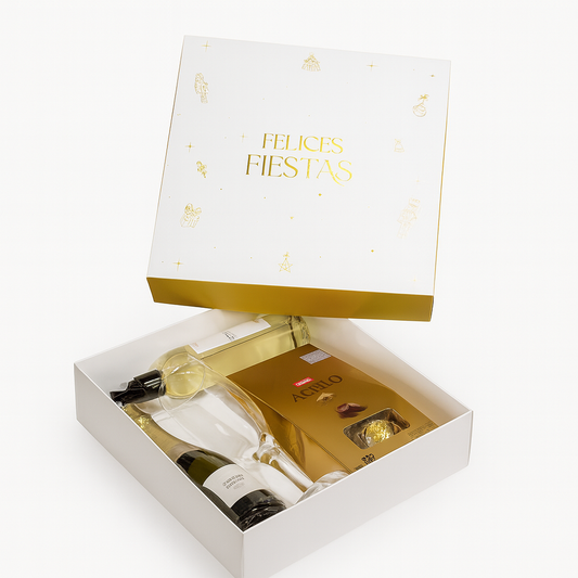 CAJA 25X25X6CM DORADO- COD 642357