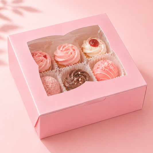 Caja 22x22x7cm rosa c/ visor - 641768